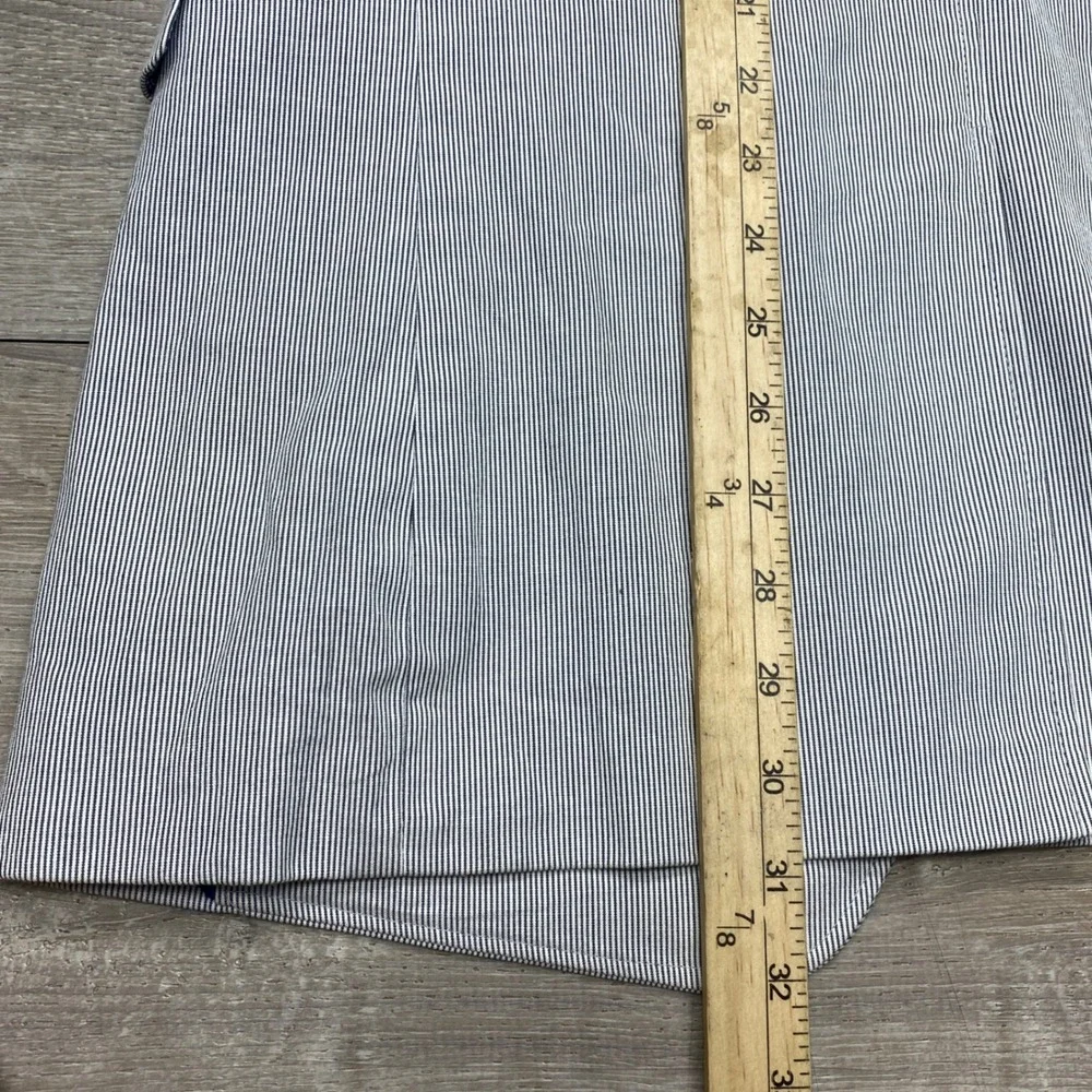 Banana Republic Blazer Mens 40L Blue Seersucker Elbow Patch Tailored Sport Coat